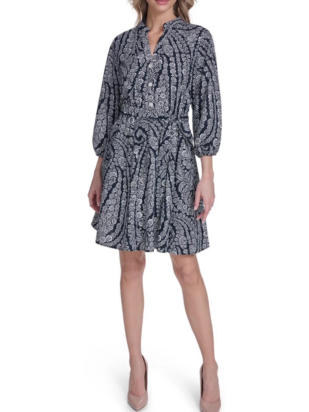 Tommy Hilfiger Women's 3/4 Sleeve Print A-Line Dress - Picture 3 of 5